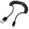 Renkforce RF4087422 USB-A to Lightning Spiral Cable 0.95m Black USB 2.0 MFi