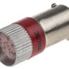Lampka kontrolna Czerwony 28V dc BA9s LED średnica 10mm długość 28mm
