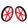 Pololu Wheel Pair for Standard Servo Splines (25T, 5.8mm) - 90×10mm, Red