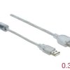 Delock Przedłużacz USB 2.0 Typ-A męski - USB 2.0 Typ-A żeński 0,3 m przezroczysty