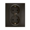 NOWE NILOE Gniazdo podwójne schuko z uziemieniem monoblok z przesłoną zaciski automatyczne czarne NP3130BK LEGRAND