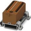 Distribution block, push-in connection, 0.14-4.0 mm², 19 pole, 24 A, 8 kV, brown, 3273252