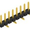 Pin header, 8 pole, pitch 2.54 mm, angled, black, SLLP5SMD0518G
