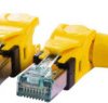 Patch cable, RJ45 plug, angled to RJ45 plug, angled, Cat 6A, S/FTP, PUR, 10 m, yellow, 09488585745100