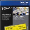 FLE-6511 Single flag labels, black on yellow, 21 x 45 mm