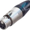 XLR jack, 4 pole, silver-plated, 1.5 mm², AWG 16, zinc die casting, NC4FXX