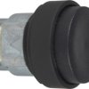 Pushbutton, unlit, groping, waistband round, black, front ring black, mounting Ø 22 mm, ZB4BL27