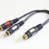 Rozgałęźnik RCA gniazdo - 2x wtyk z kablem 0.2m