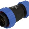 Wtyk; SP2910/P20II-1N; 20 torów; proste; lutowany; 0,75mm2; 13-16mm; SP29; na przewód; 30mm; skręcane; nylon66; niebiesko-czarny