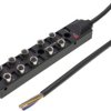 VK001109 Rozdzielacz, 23x164x31mm, 10-30V DC, 10x M8 3-pin, stały rozdzielacz kabla / podłączony kabel magistrali, IP67