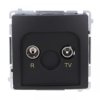 Simon Basic Gniazdo antenowe R-TV końcowe, separowane (moduł), 1x wejście: 5–862 MHz czarny BMZAR1/1.01/49