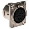 Złącze XLR 6 -pinowe Montaż na panelu Żeński Naturalny