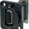 D-Sub socket, 15 pole, standard, equipped, straight, NADB15FF-B
