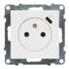 SUNO Gniazdo płaskie z uziemieniem z USB Typ - C 1,5A zaciski automatyczne z przesłoną biały 721189 LEGRAND