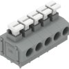 PCB terminal, 5 pole, pitch 5 mm, AWG 24-16, 17.5 A, push-in cage clamp, gray, 235-405/331-000