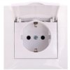 Wesa Gniazdo Pojedyncze Z/U Z Klapką Schuko Białe Ip44 Lc-18