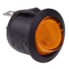 Yellow On-Off 12V illuminated Circular Rocker Switch SPST 10A