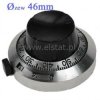 Gałka ze skalą 360st fi=46mm (gał.fi=25/oś= 6,3mm