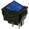 Przełącznik; klawiszowy (kołyskowy); A-061/BL; ON-OFF; 2 tory; niebieski; podświetlenie neonówka 250V; turkusowy; bistabilny; ko