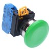 YW4B-M4E10G Green 22mm Metal Bezel Mushroom Momentary Push Button Switch NO IP65 IDEC