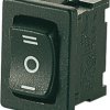 Rocker switch, black, 1 pole, On-Off-On, changeover switch, 6 (2) A/250 VAC, IP40, unlit, printed, 1808.6103