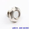 Lampka kontrolka LED METAL 9-24V (biała) 22 mm