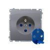 SIMON BASIC Gniazdo DATA z uziemieniem i kluczem uprawniającym (moduł) 16A 250V zaciski śrubowe srebrny mat BMGD1.01/43 KONTAKT