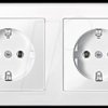 M-Smart double socket outlet, pw glossy