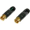 Phono RCA connector, male, 2 pcs, black, cinch, package with 2 pieces