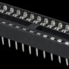 IC socket, 28-pin, double spring contact