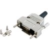 D-Sub connector housing, size: 1 (DE), straight 180°, cable Ø 5 mm, zinc die casting, silver, 165X17309XE.01