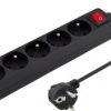 Listwa antyprzepiÄciowa 5 gniazd 1,5m czarna
