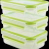 515583 EMSA CLIP & CLOSE food storage containers set, green, 3x 0.55 l