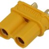 Gniazdo XT30U-F/2-tory;30A;500V; proste;żółte;lutowane;Amass