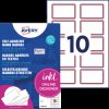 L4786-20 Name badges, acetate silk, 80 x 50 mm, 200 pieces, red border