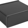 Aluminum enclosure, (L x W x H) 160 x 191 x 66 mm, black (RAL 9004), IP54, 1455U1601BK