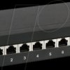 Mini patch panel, Cat6, 8 ports, black