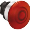 Łeb przycisku, Ø 22 mm, IP69K, IP67, IP66, kolor: Czerwony Sprężyna powrotna, Lovato, Platinum 22 mm