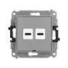 Icon Mechanizm Gniazda Podwójnego 2Xusb C-C, Bez Pola Opisowego Szary Mat...