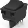 Rocker switch, black, 2 pole, On-Off, off switch, 16 A/125 VAC, unlit, unprinted, 1634201-1