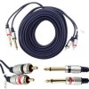 Kabel AUDIO JACK 2x 6,3 / 2x RCA 10m VITALCO MK50 wtyk -wtyk WYSOKA JAKOSĆ