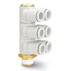Złączka pneumatyczna 10 mm SMC Uniwersalne kolanko obejmowane z potrójnym rozgałęzieniem R 1/4 męskie