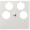 Berker/B. Kwadrat Plakietka do gniazda antenowego poczwórnego RTV-SAT-SAT kremowa 148402