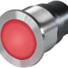 Vandal-proof pushbutton switch, 1 pole, silver, illuminated  (red/green), 0.1 A/60 V, mounting Ø 16.1 mm, IP67, 3-101-395
