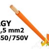 Przewód LGY 1,5 mm2 pomarańczowy (450/750V) jednożyłowy linka H07V-K (krążki 100m) IG2000.04 BITNER