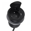 Gniazdo meblowe na 1 gniazdo 2P+Z 16A 230V + 1x USB 2,4A okrągły wpuszczany w blat SINGLE BOX 1,8m czarny