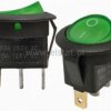 Przeł. kołys. podśw. 230V okrągły ( zielony )