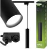 Lampa Wisząca Szynoprzewód Zwis 29cm Reflektor GU10 LED SOPLO Czarny LUMILED