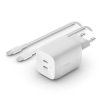 Belkin 65W DUAL USB-C GAN WALL CHGR, C-C, 2M WH