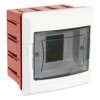 Rozdzielnica podtynkowa S-4 1x4 moduły IP40 135x140x100mm drzwi transparentne dymne NEKU